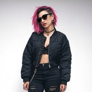 Forever 21 Jet Black Quilted Jacket XS